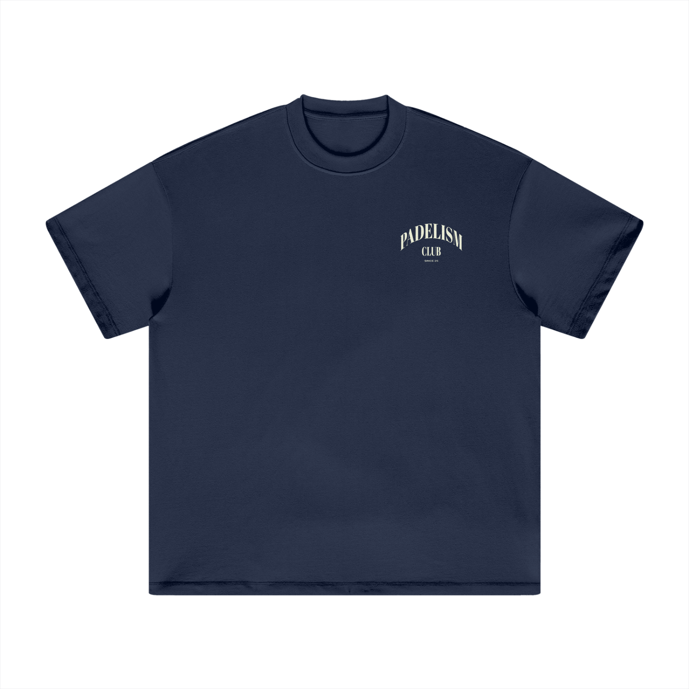 Padelism Club 25 - Heavyweight T-Shirt in Navy — 100% cotton padel t-shirt designed in London