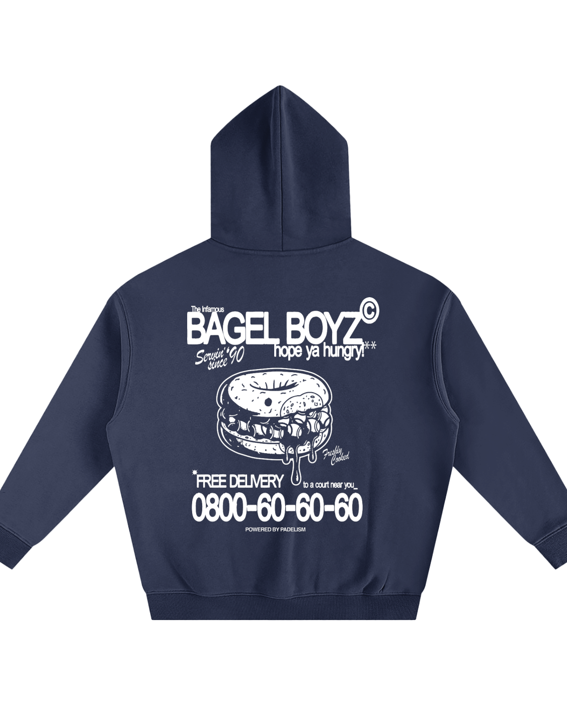 Bagel Boyz - Box Hoodie — heavyweight padel hoodie designed in London