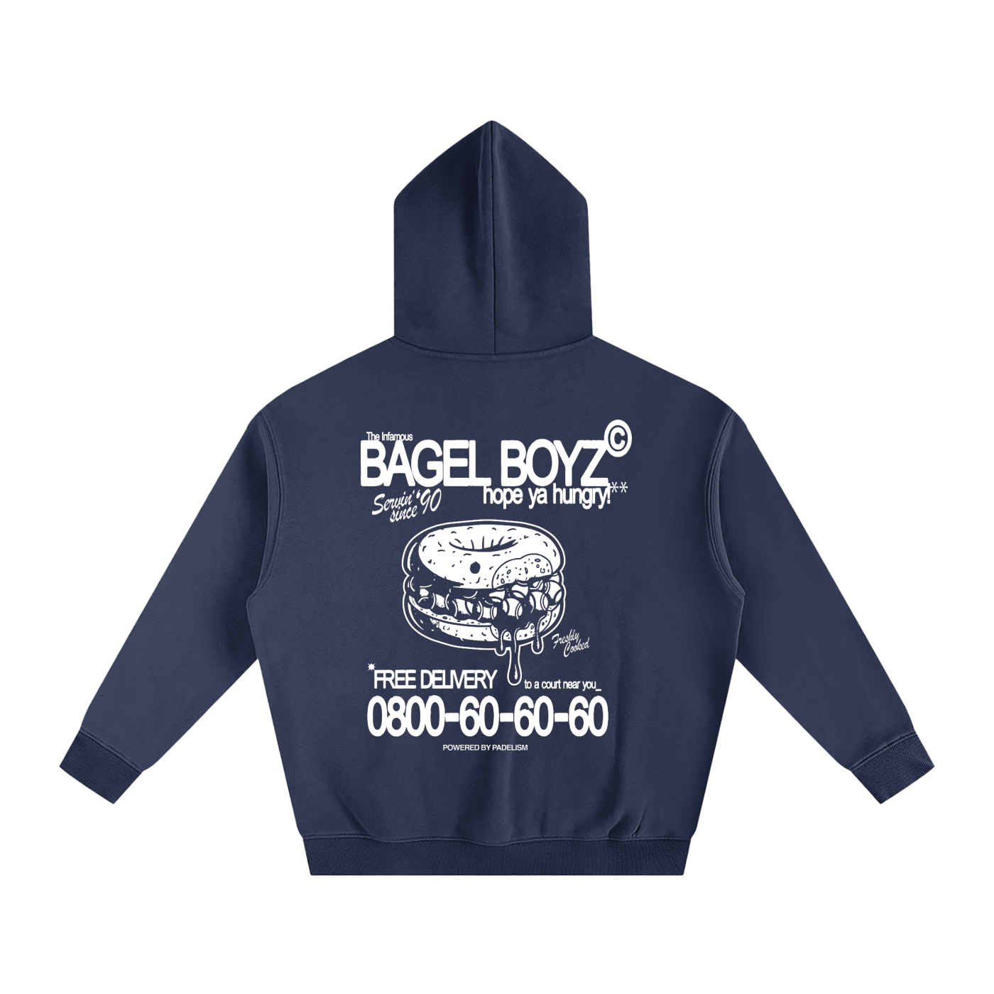 Bagel Boyz - Box Hoodie — heavyweight padel hoodie designed in London