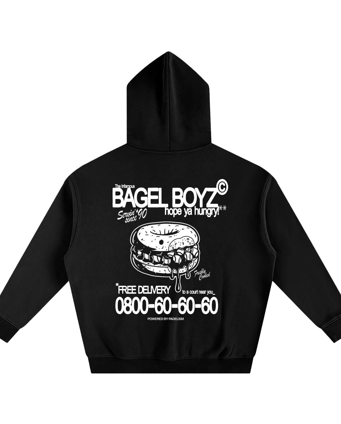 Bagel Boyz - Box Hoodie — heavyweight padel hoodie designed in London