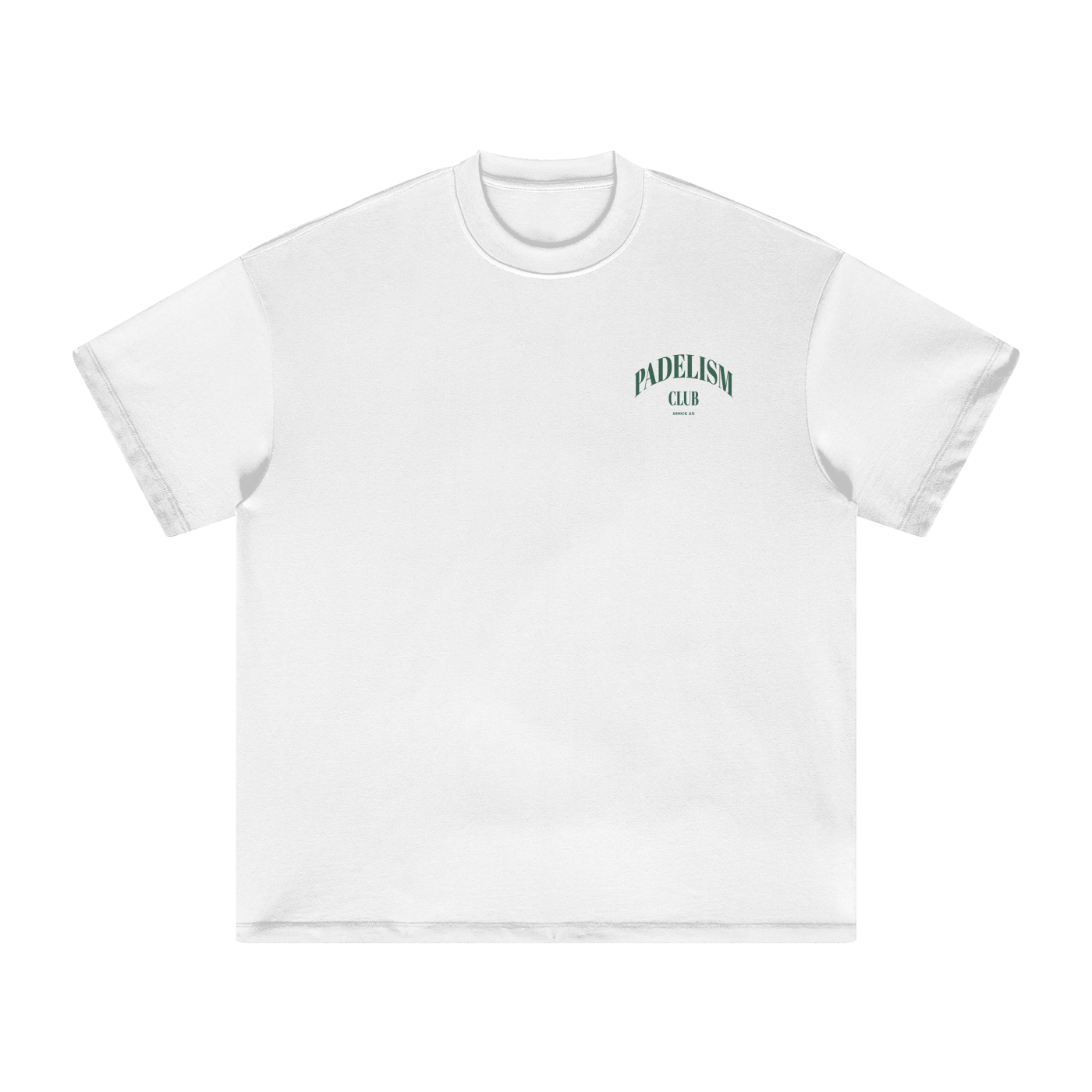 Padelism Club 25 - Heavyweight T-Shirt in White — 100% cotton padel t-shirt designed in London