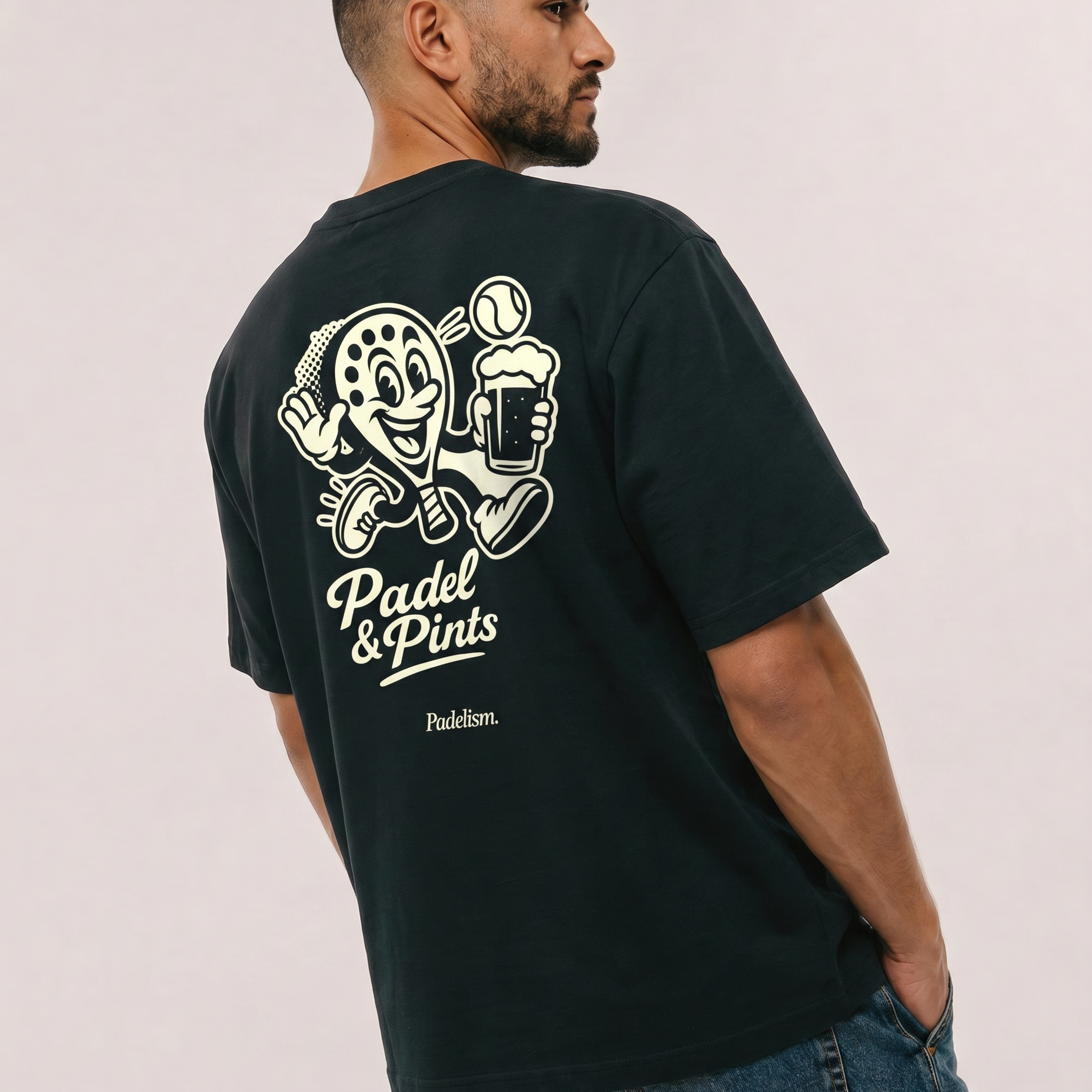 Padel & Pints Black Male Back