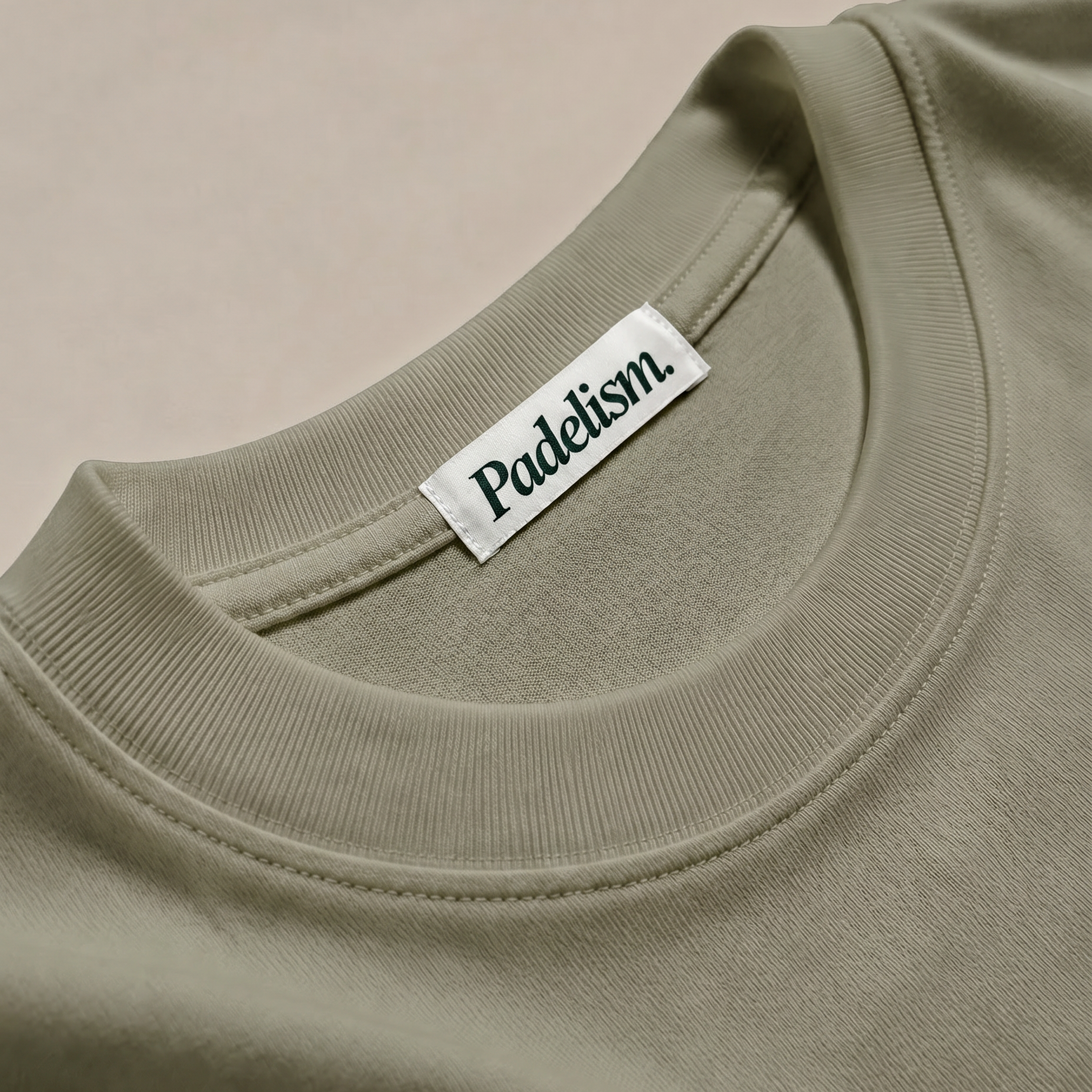 Padel & Pints Sand Color Detail Neckline Label