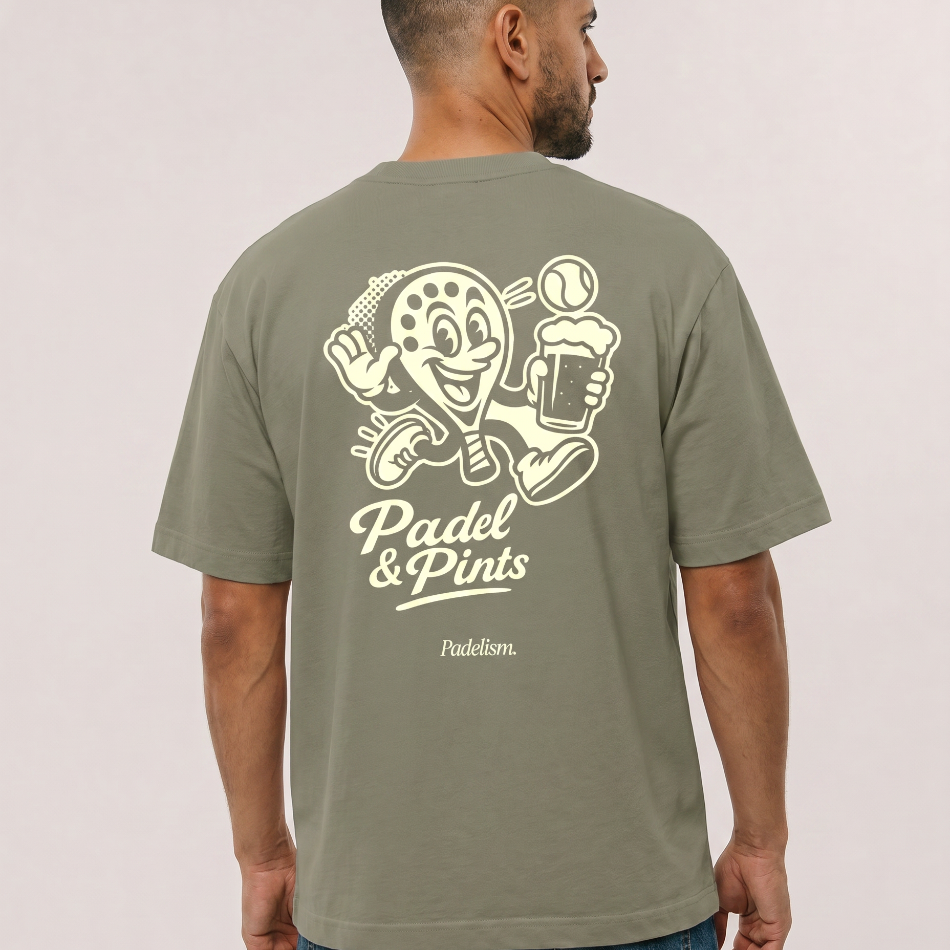 Padel & Pints Gray Green Male Back