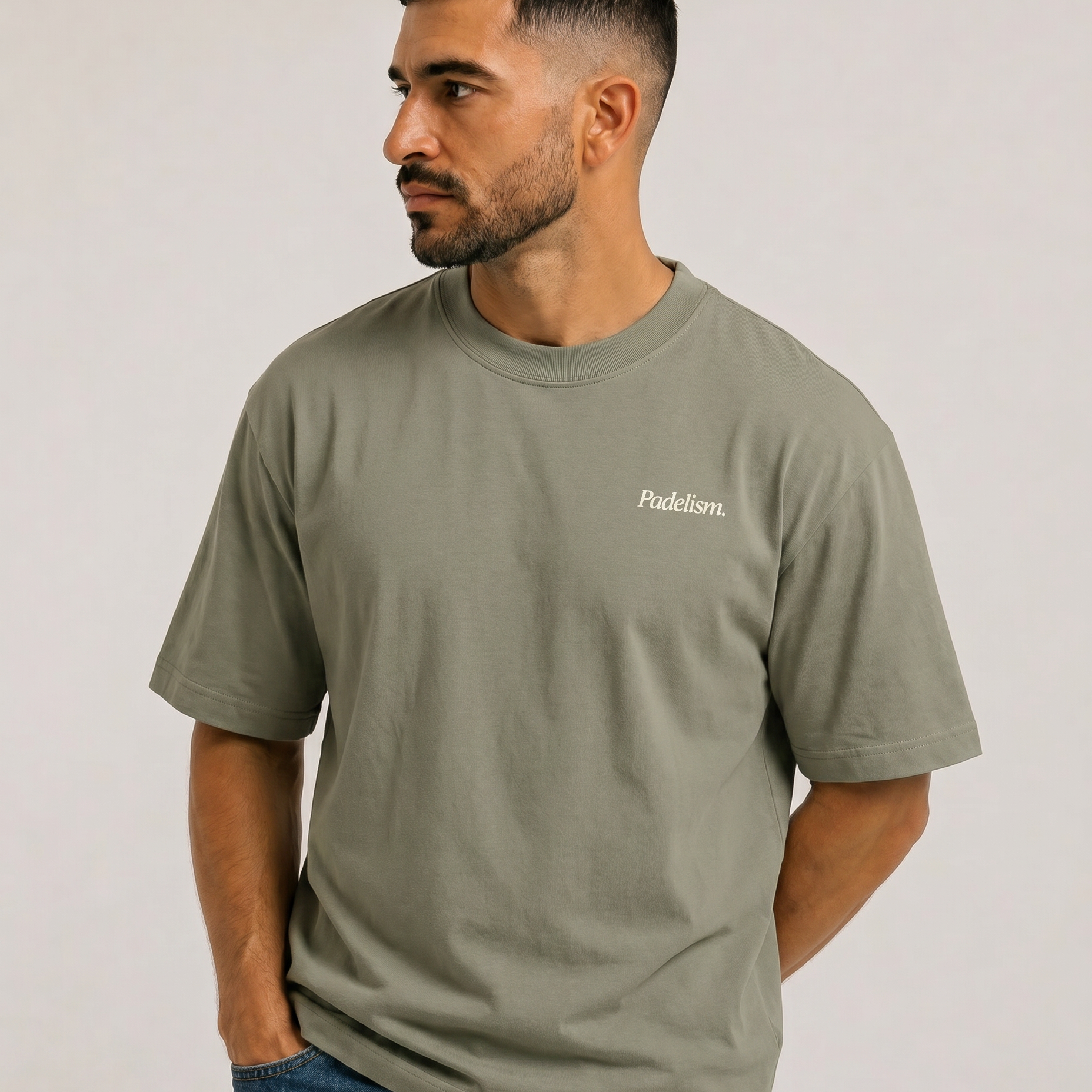Padel & Pints Gray Green Male Front