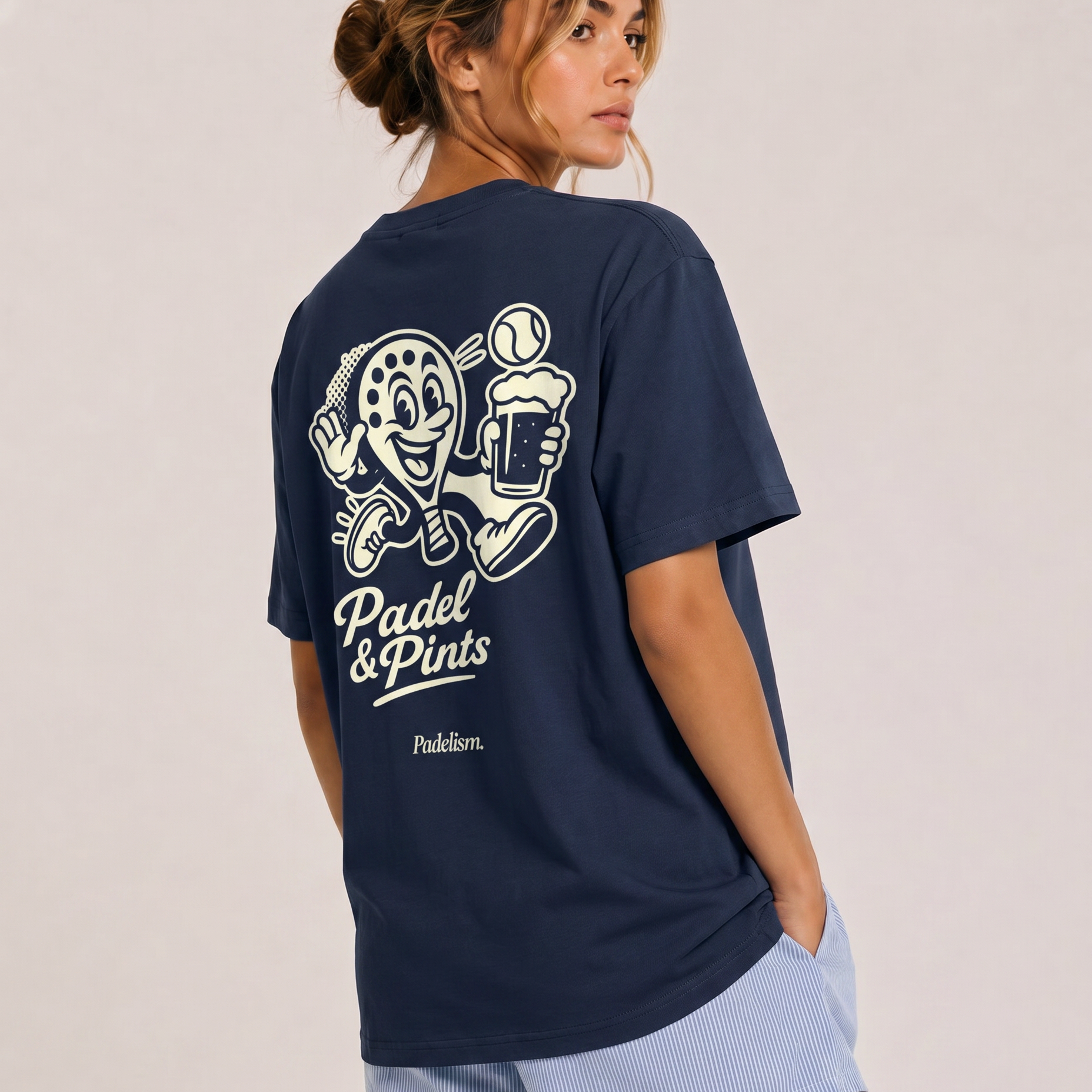 Padel & Pints Navy Female Back