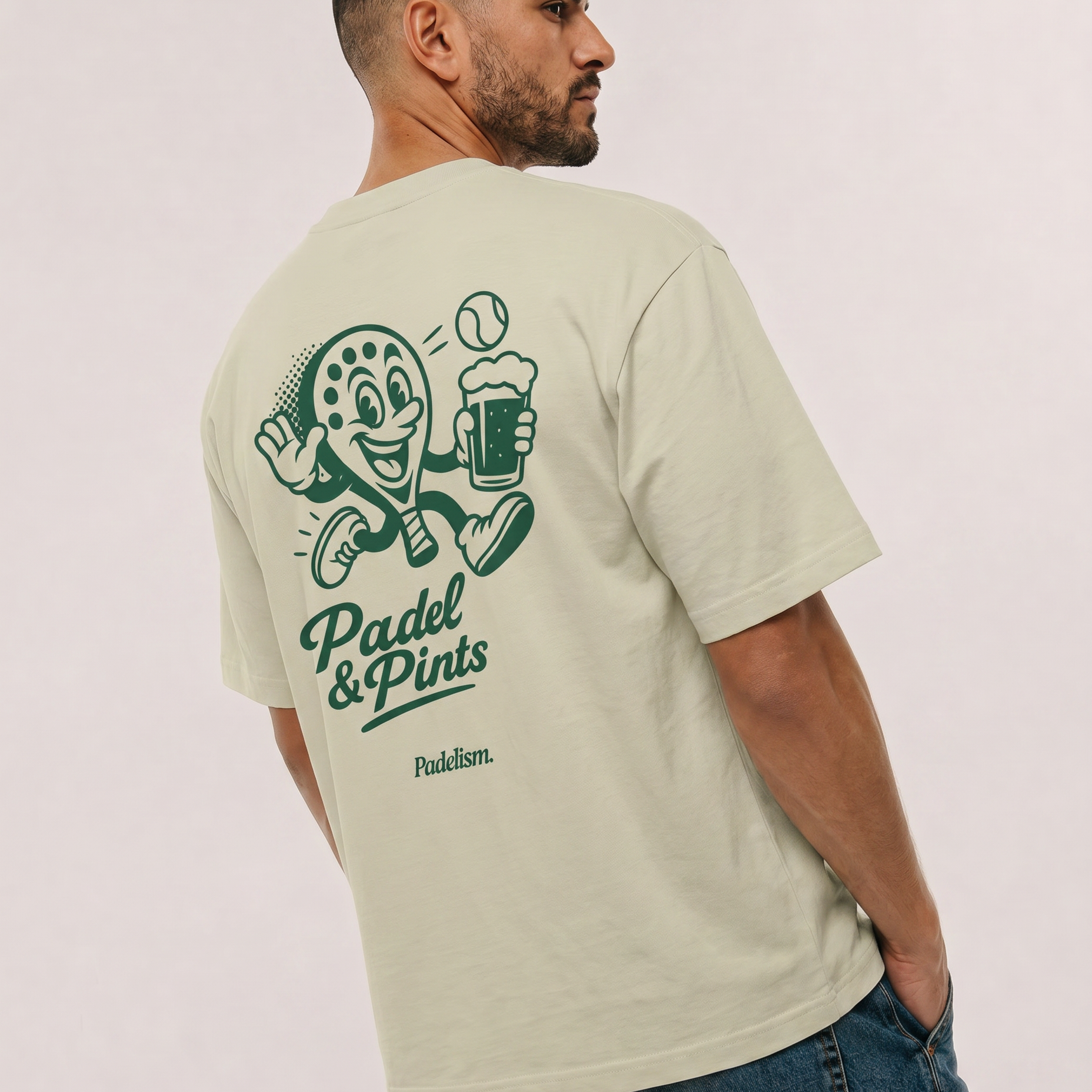 Padel & Pints Sand Color Male Back