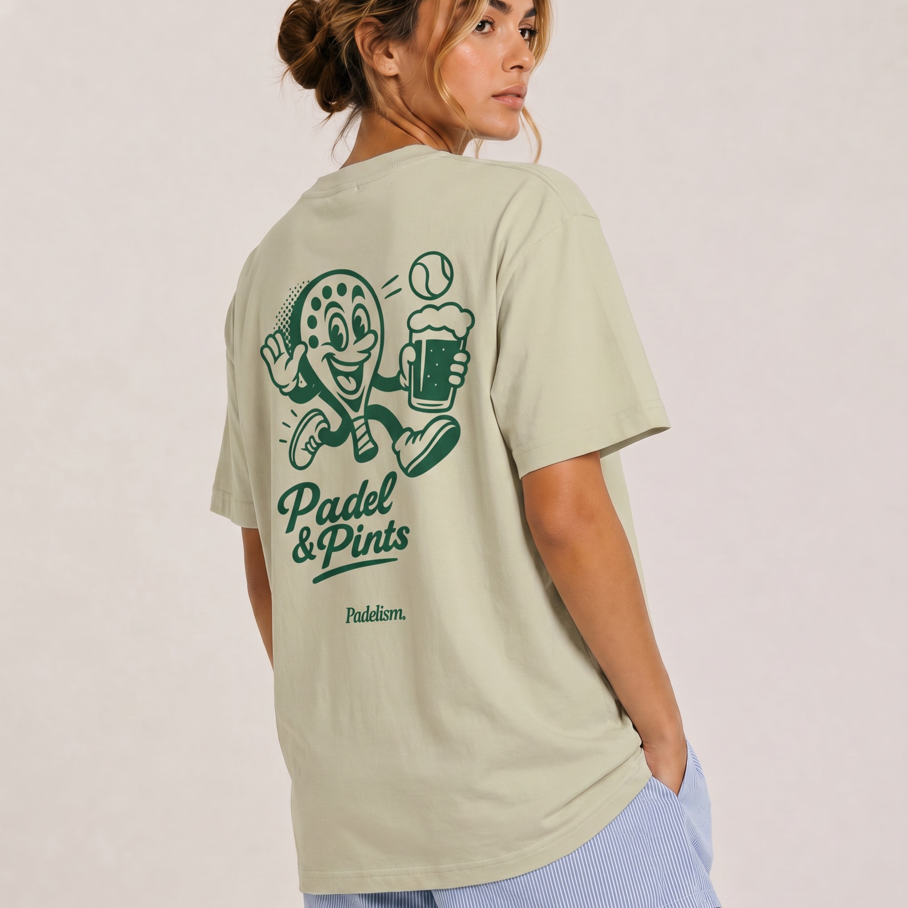 Padel & Pints Sand Color Female Back