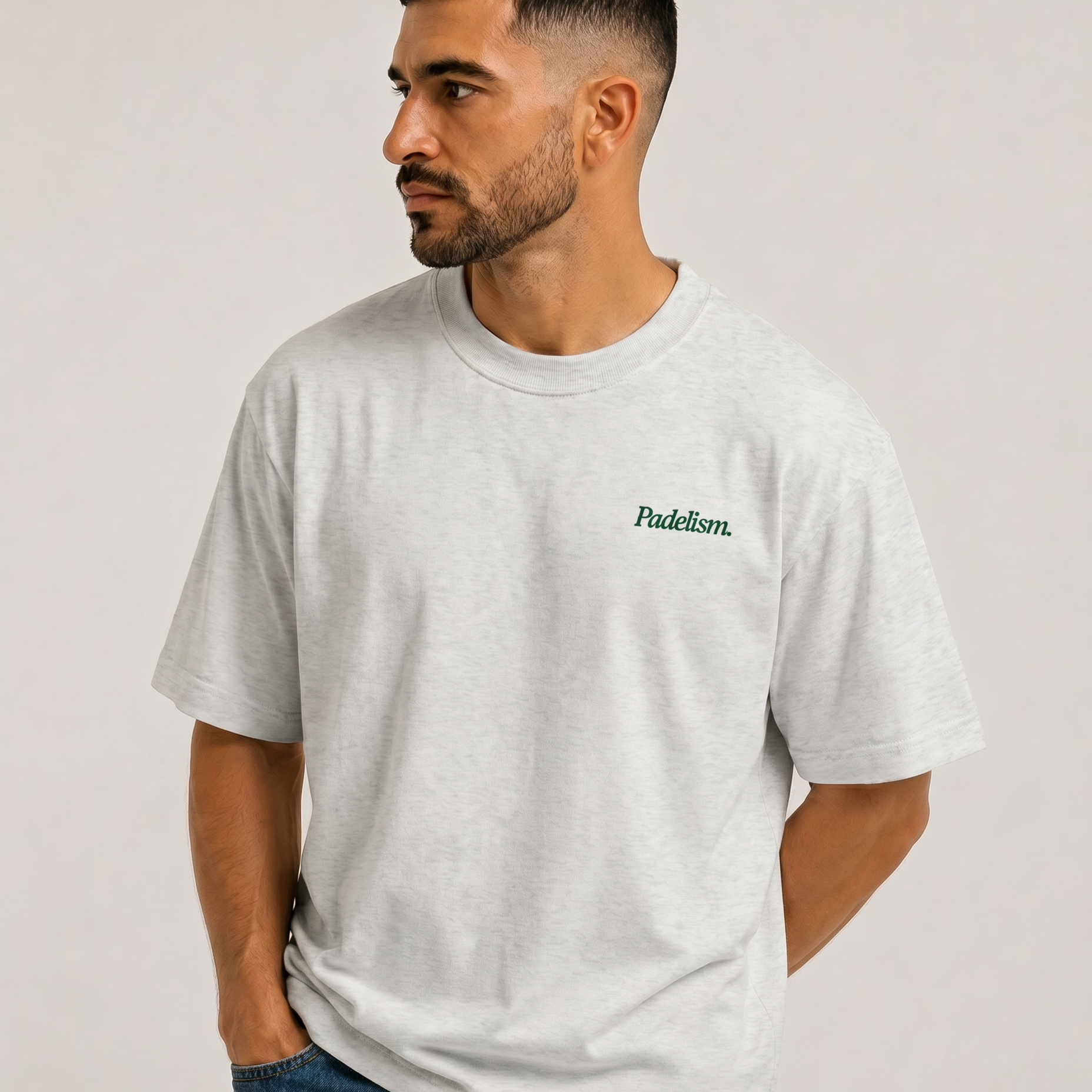 Padel & Pints Oat Gray Male Front