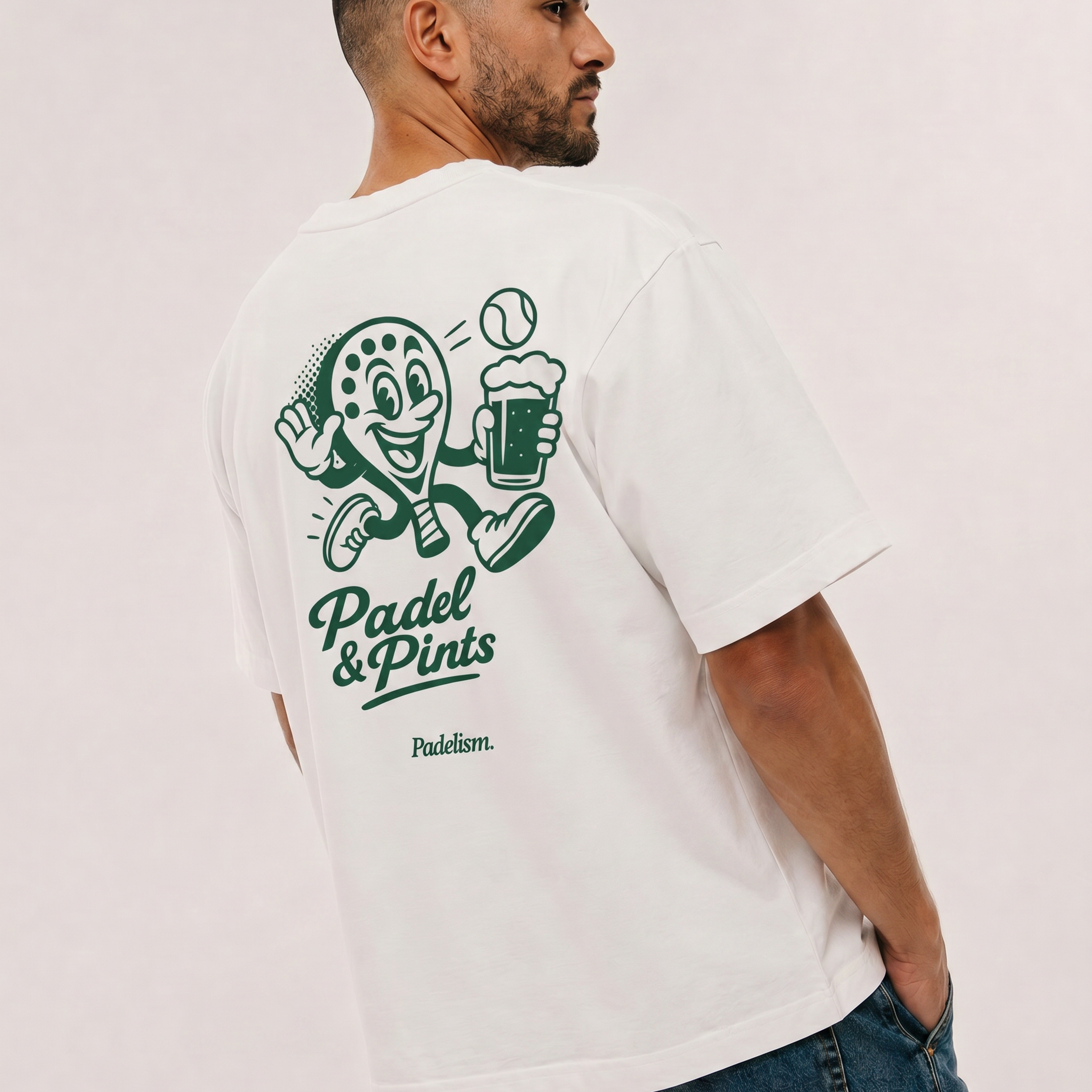 Padel & Pints White Male Back