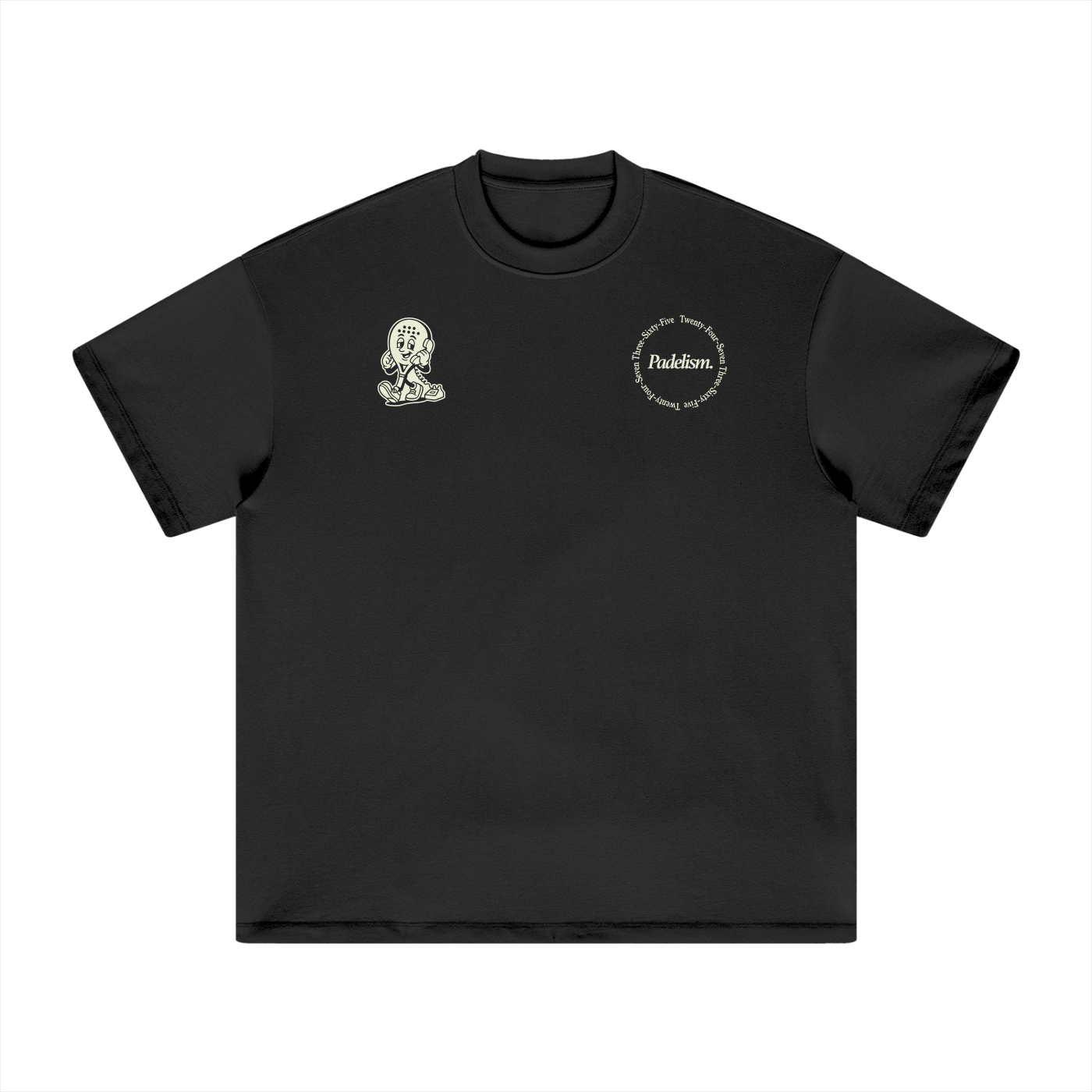 Padel Coach - Heavyweight T-Shirt in Black — 100% cotton padel t-shirt designed in London