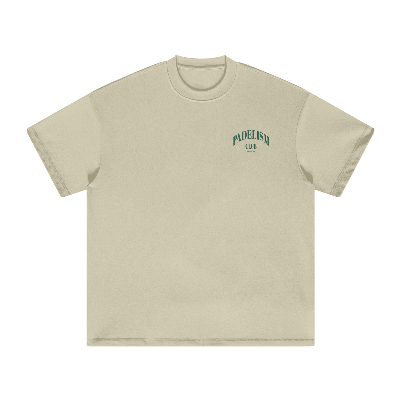 Padelism Club 25 - Heavyweight T-Shirt in Sand Color — 100% cotton padel t-shirt designed in London