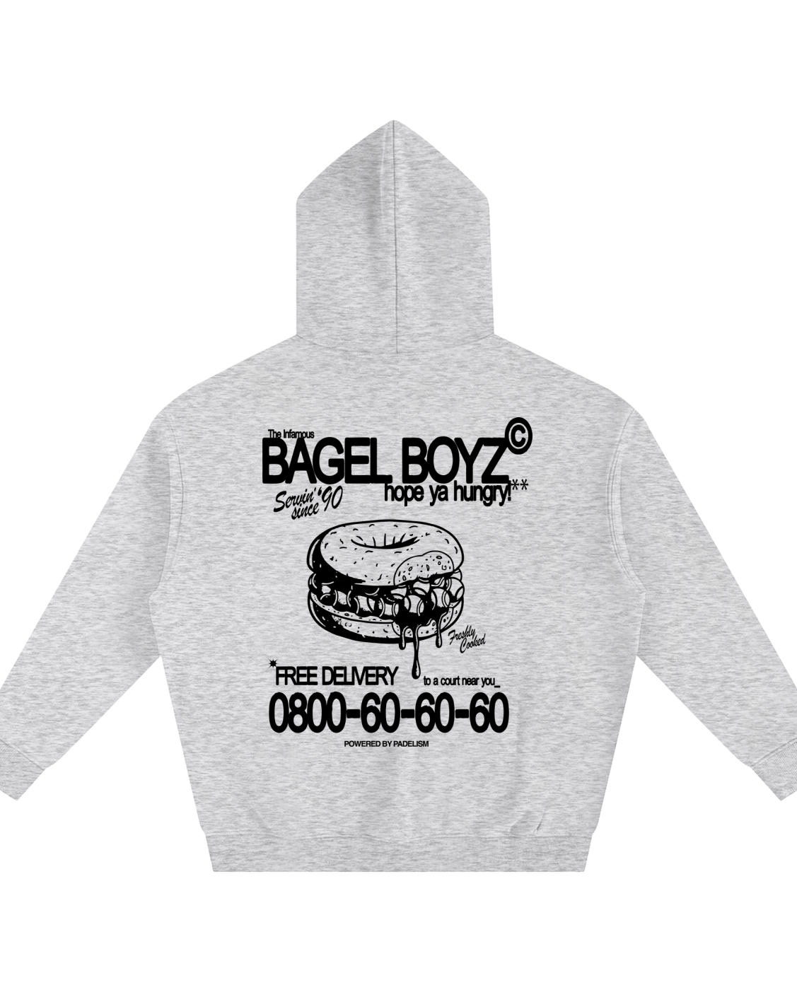 Bagel Boyz - Box Hoodie — heavyweight padel hoodie designed in London