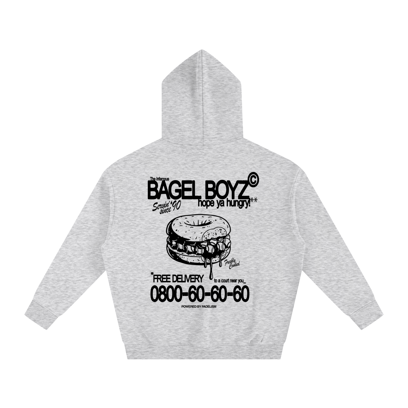 Bagel Boyz - Box Hoodie — heavyweight padel hoodie designed in London