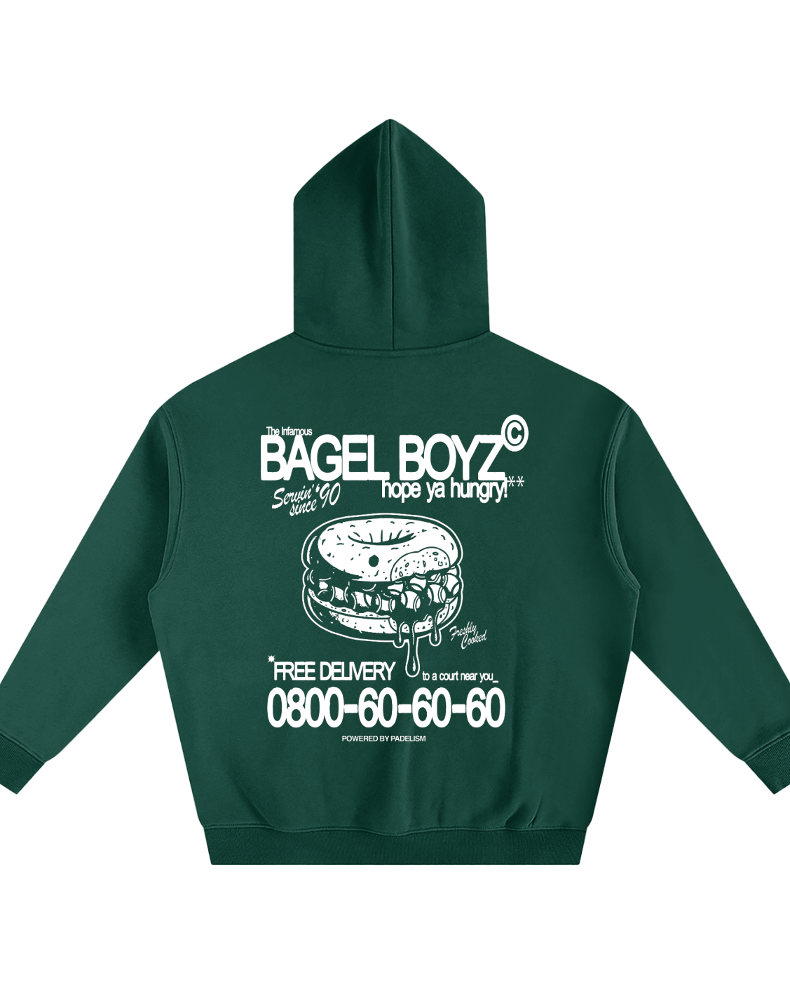 Bagel Boyz - Box Hoodie — heavyweight padel hoodie designed in London