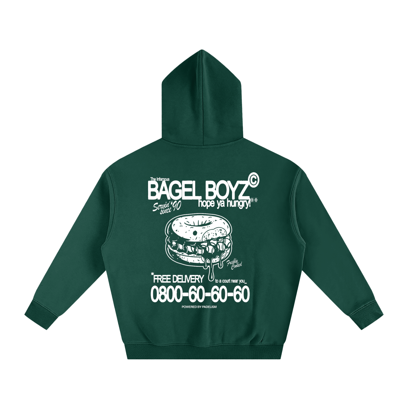 Bagel Boyz - Box Hoodie — heavyweight padel hoodie designed in London