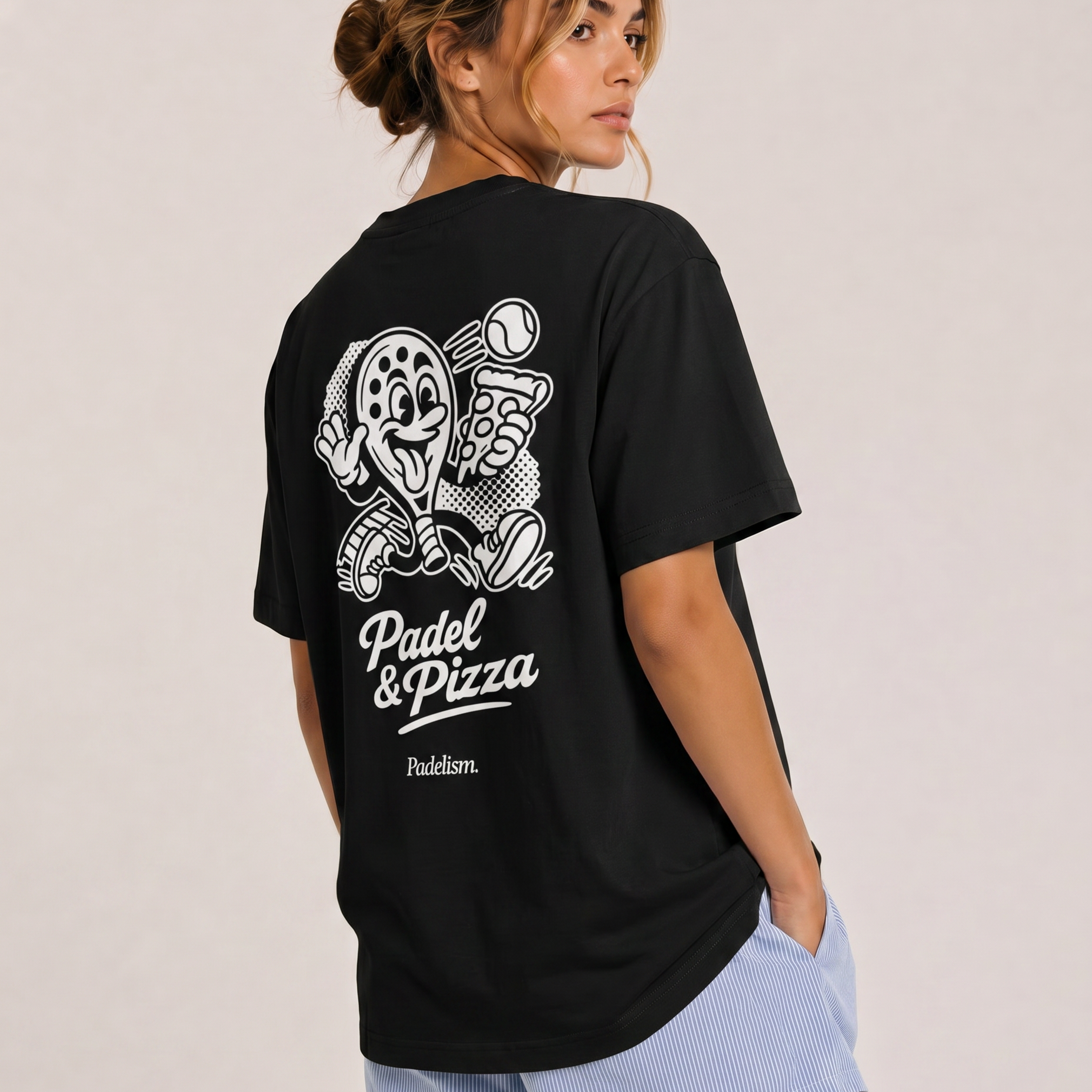 Padel & Pizza Black Female Back