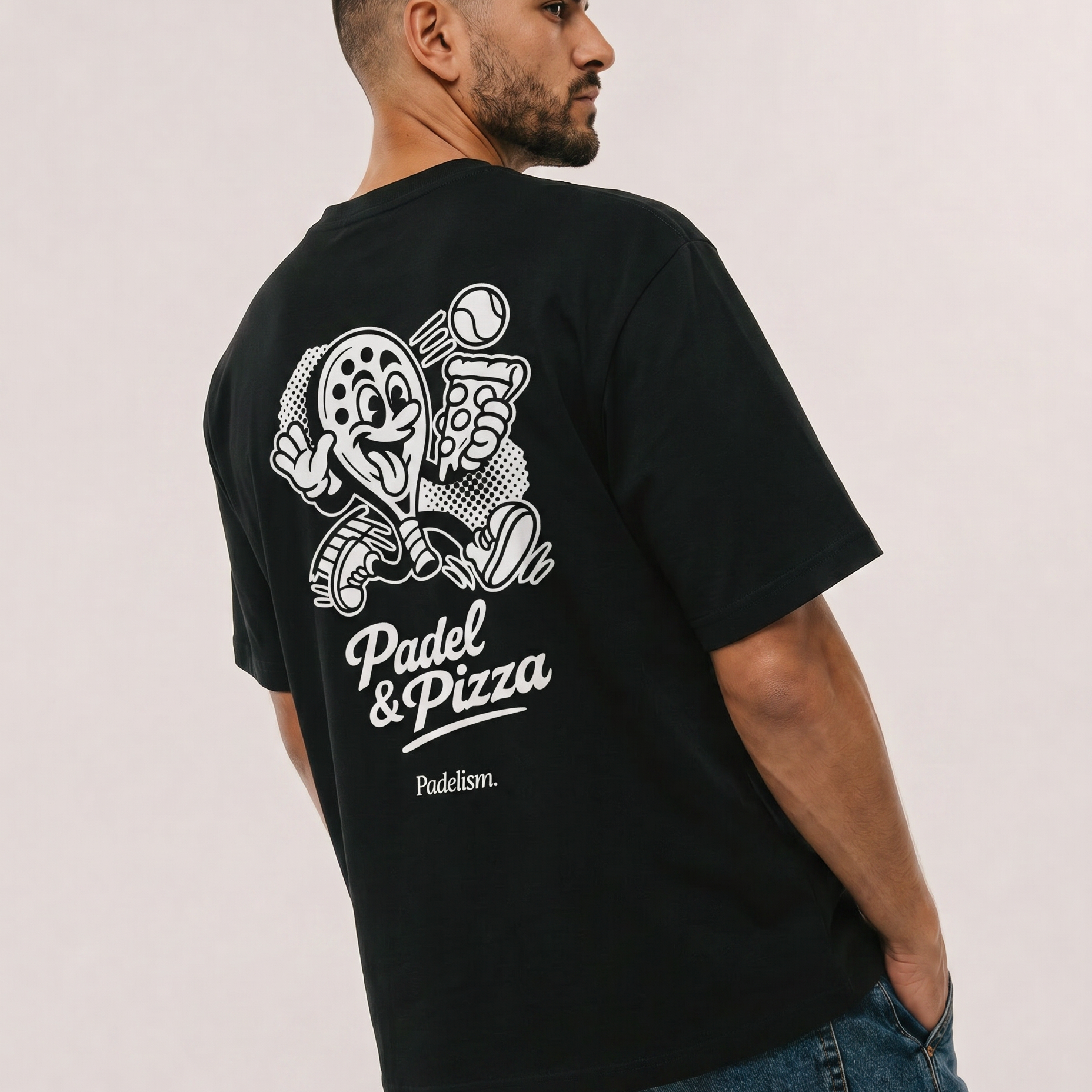 Padel & Pizza Black Male Back