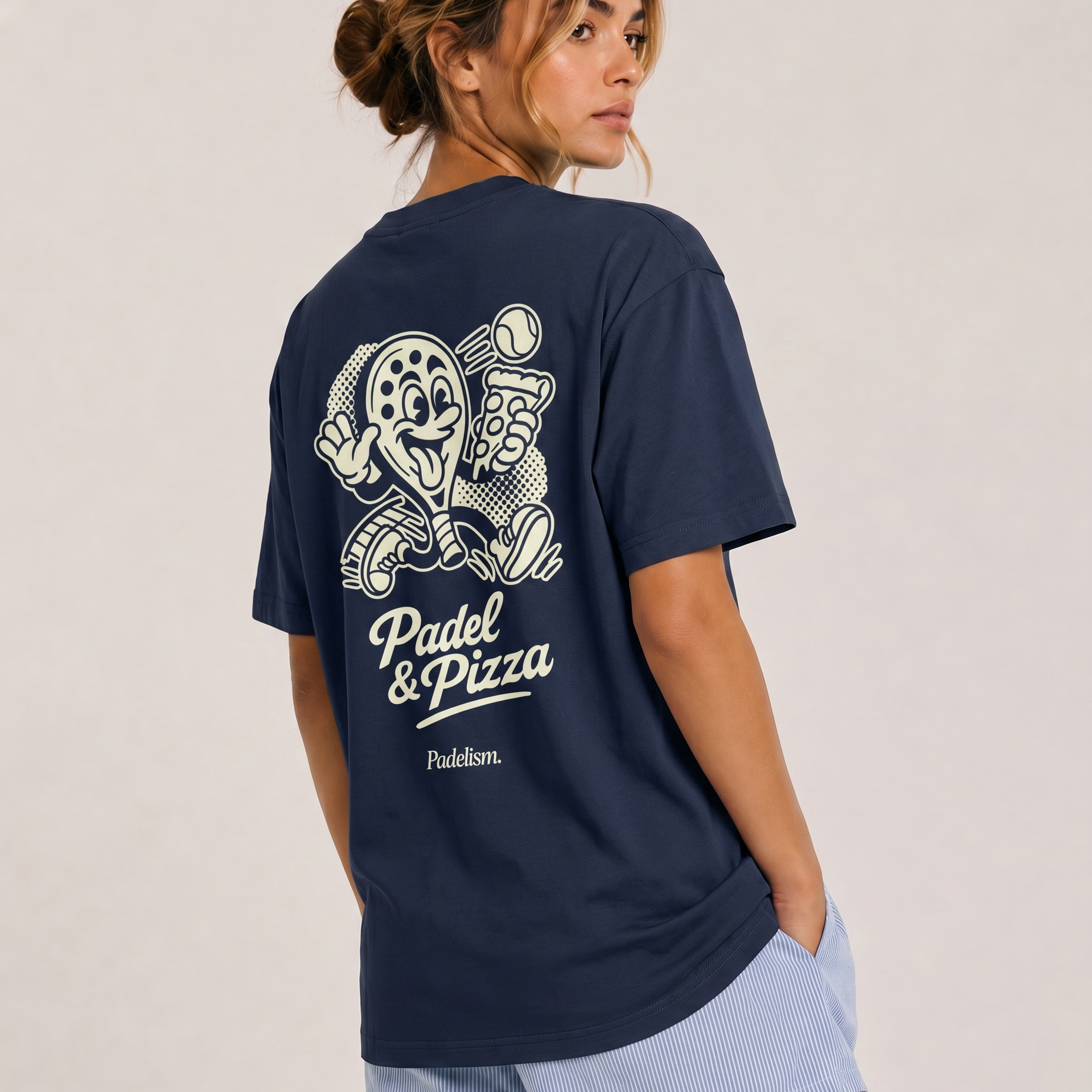 Padel & Pizza Navy Female Back