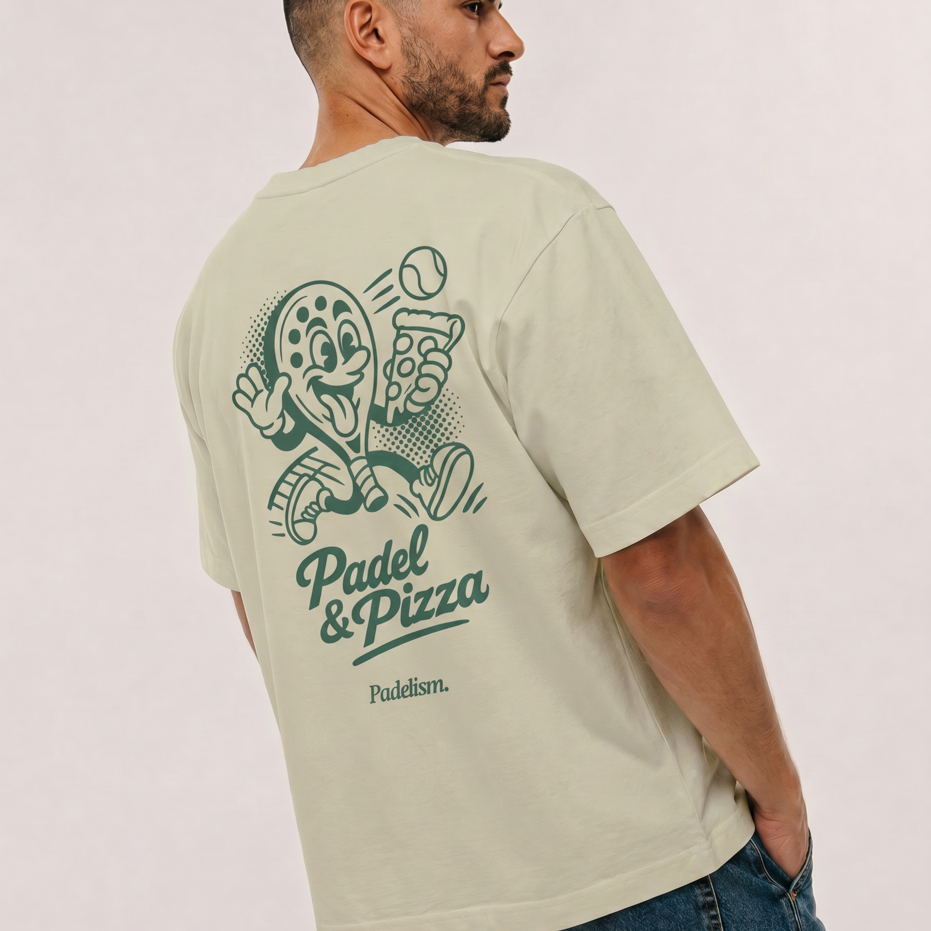 Padel & Pizza Sand Color Male Back