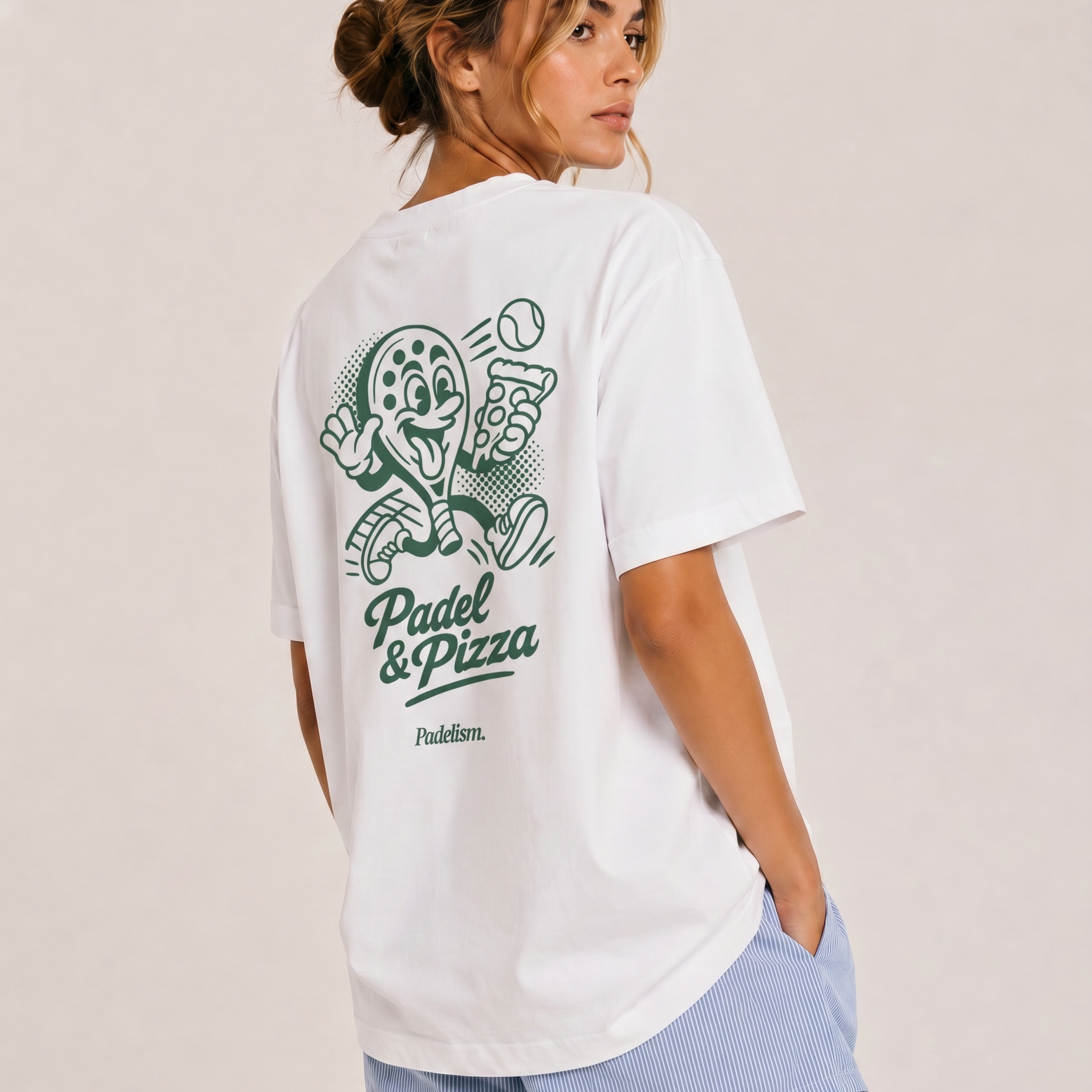 Padel & Pizza White Female Back