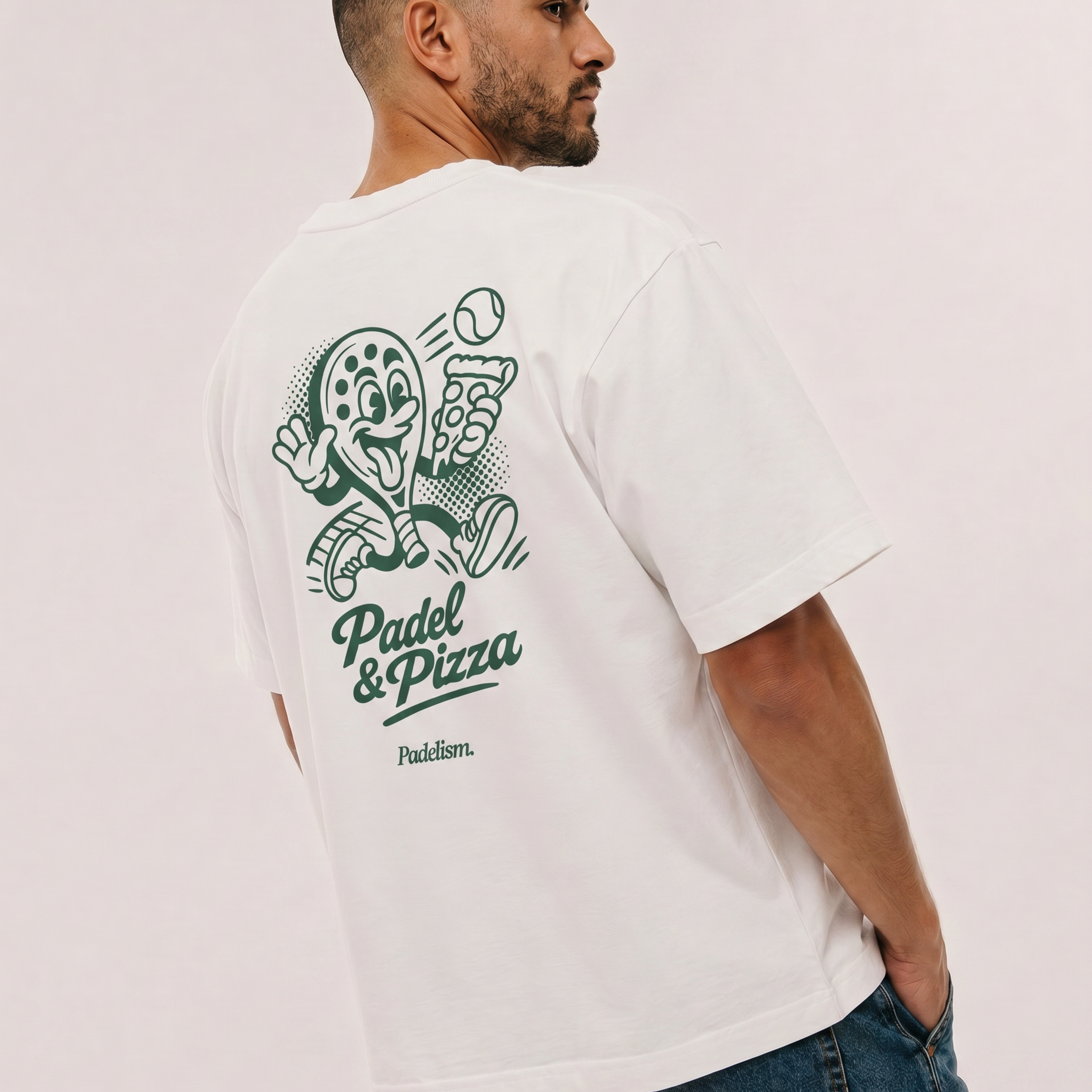 Padel & Pizza White Male Back