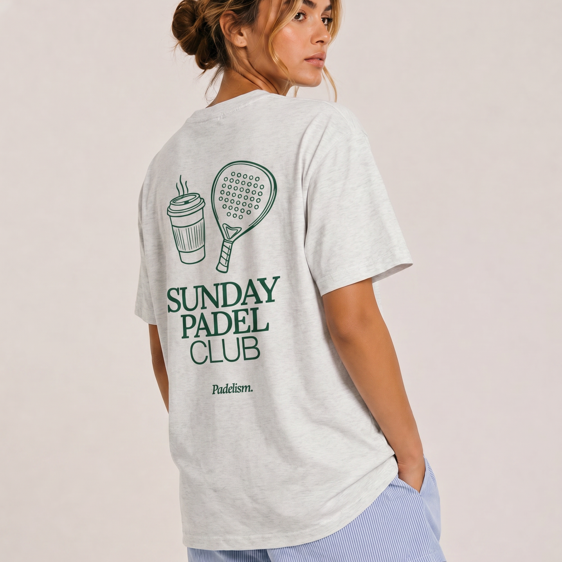 Sunday Padel Club Oat Gray Female Back