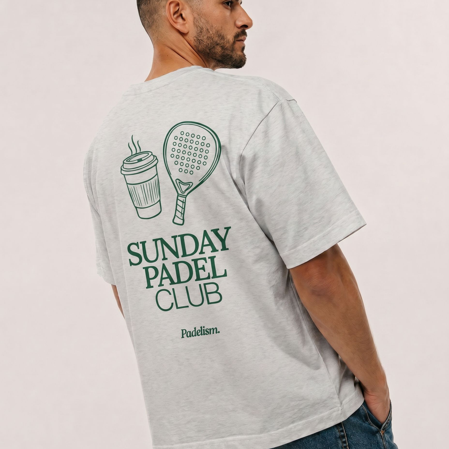 Sunday Padel Club Oat Gray Male Back