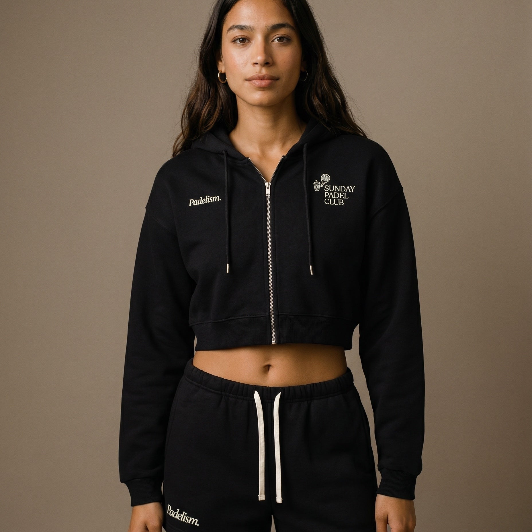 Sunday Padel Club Cropped Hoodie - Black