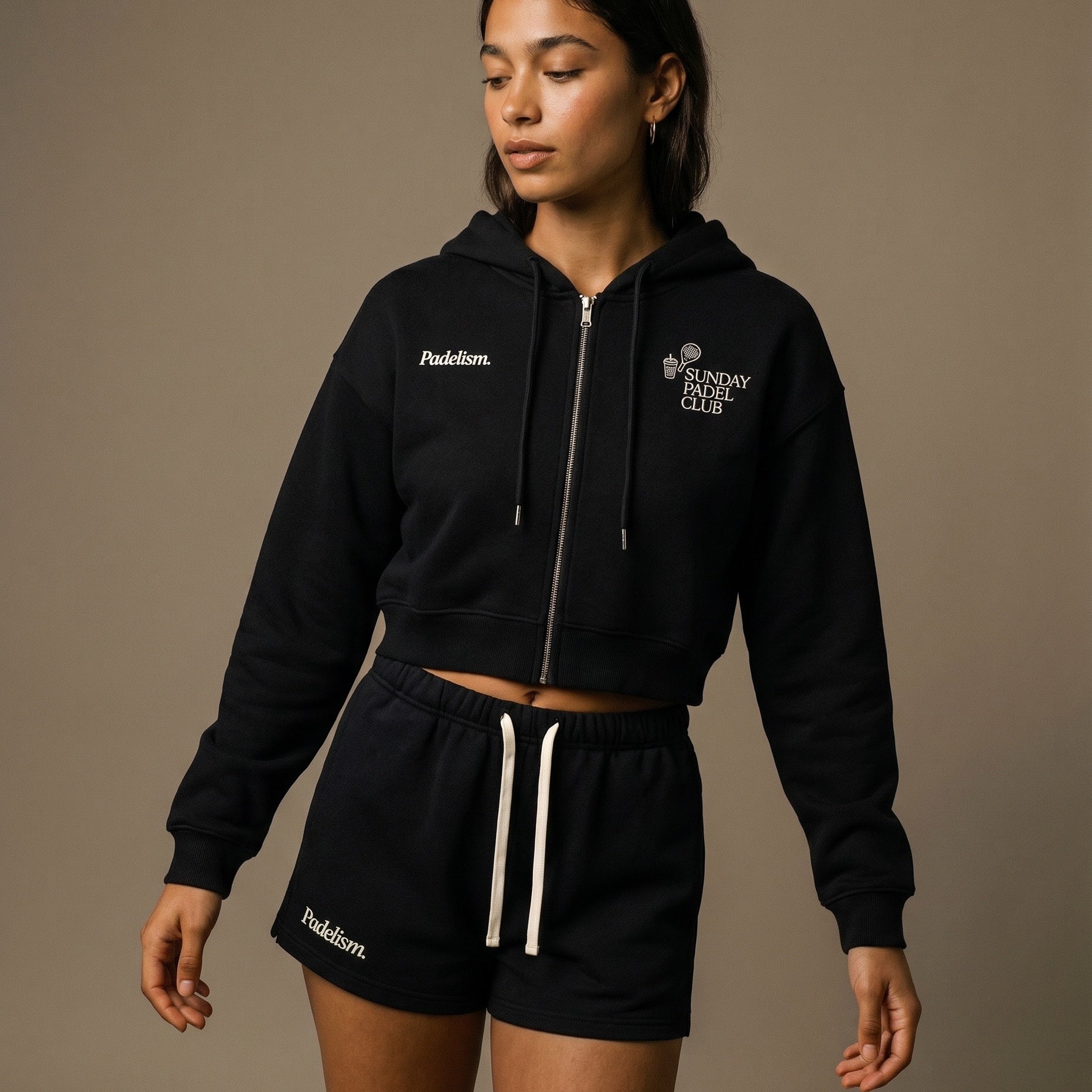 Sunday Padel Club Cropped Hoodie - Black
