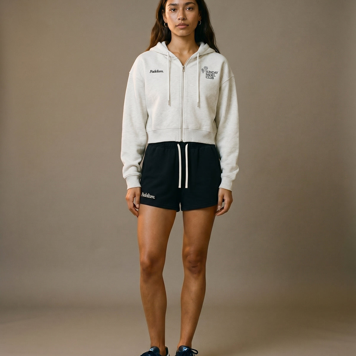 Sunday Padel Club Cropped Hoodie - Oat Gray