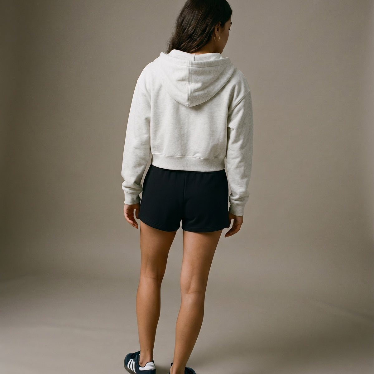 Sunday Padel Club Cropped Hoodie - Oat Gray