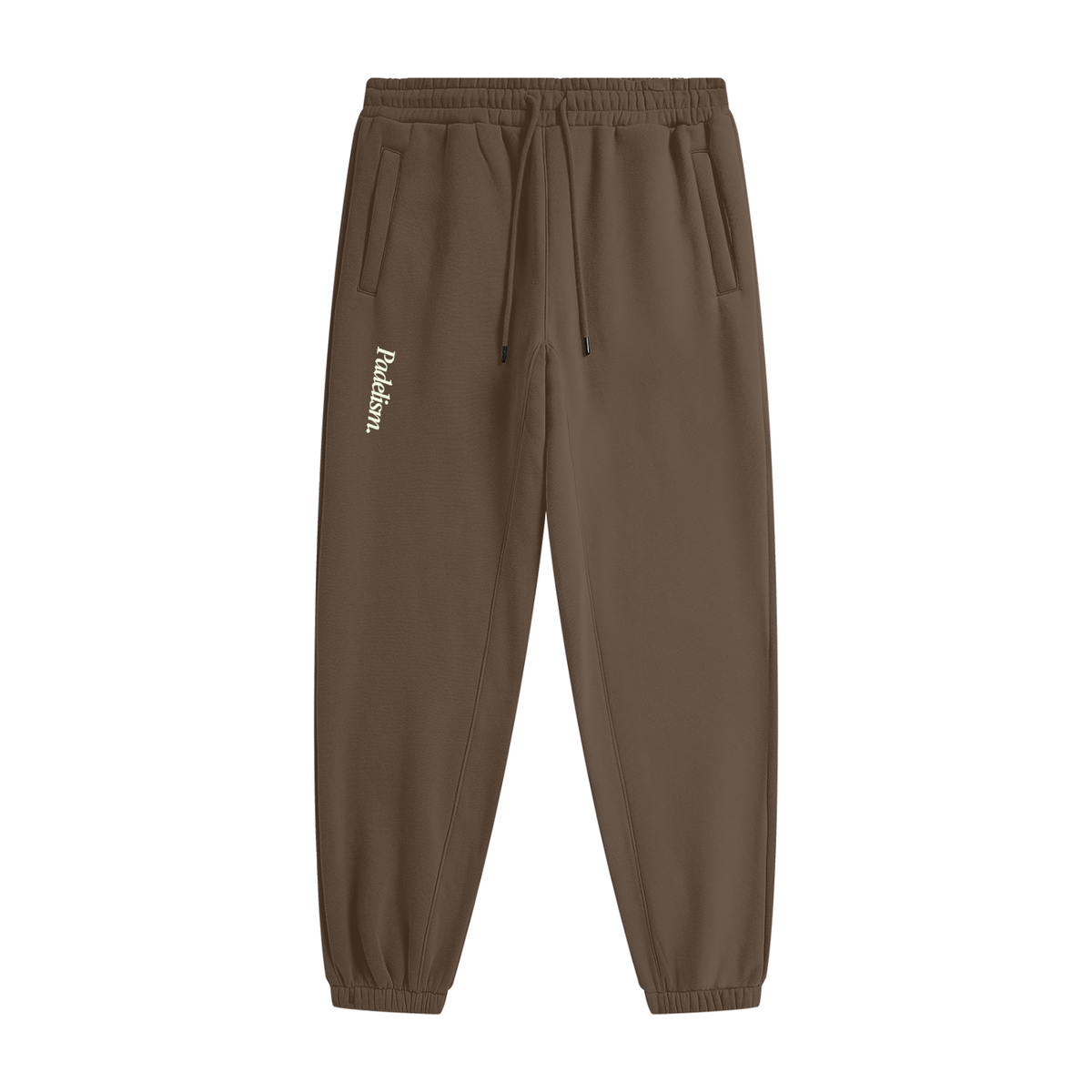 Padelism Heavyweight Fleece Joggers in Dark Brown — 100% cotton padel joggers designed in London