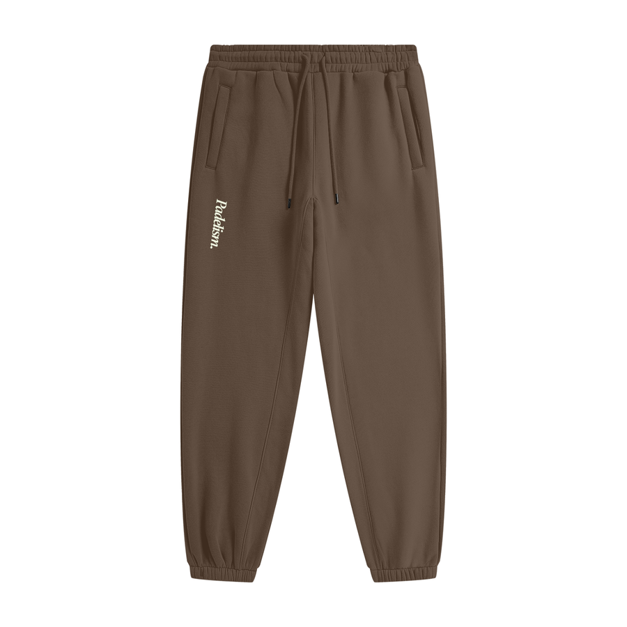 Padelism Heavyweight Fleece Joggers in Dark Brown — 100% cotton padel joggers designed in London