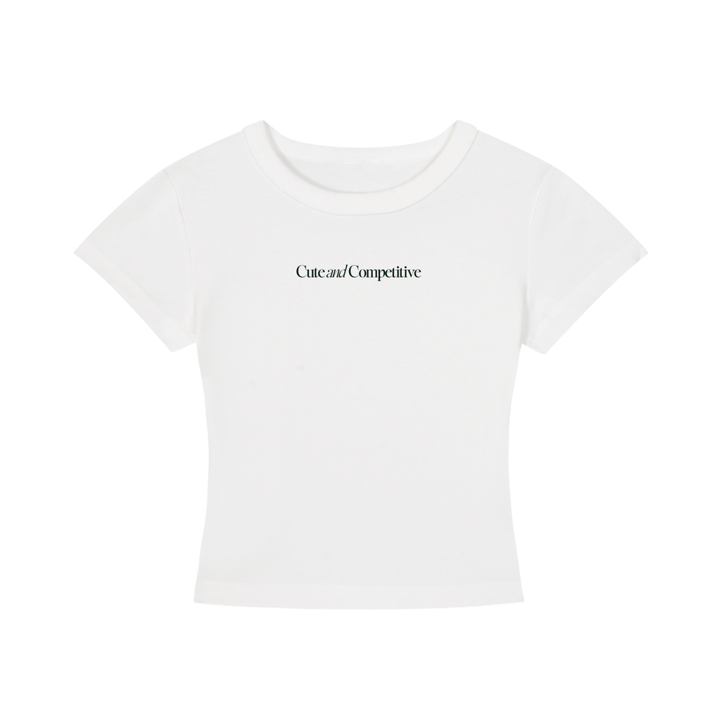 Cute and Competitive Cropped T-Shirt - White