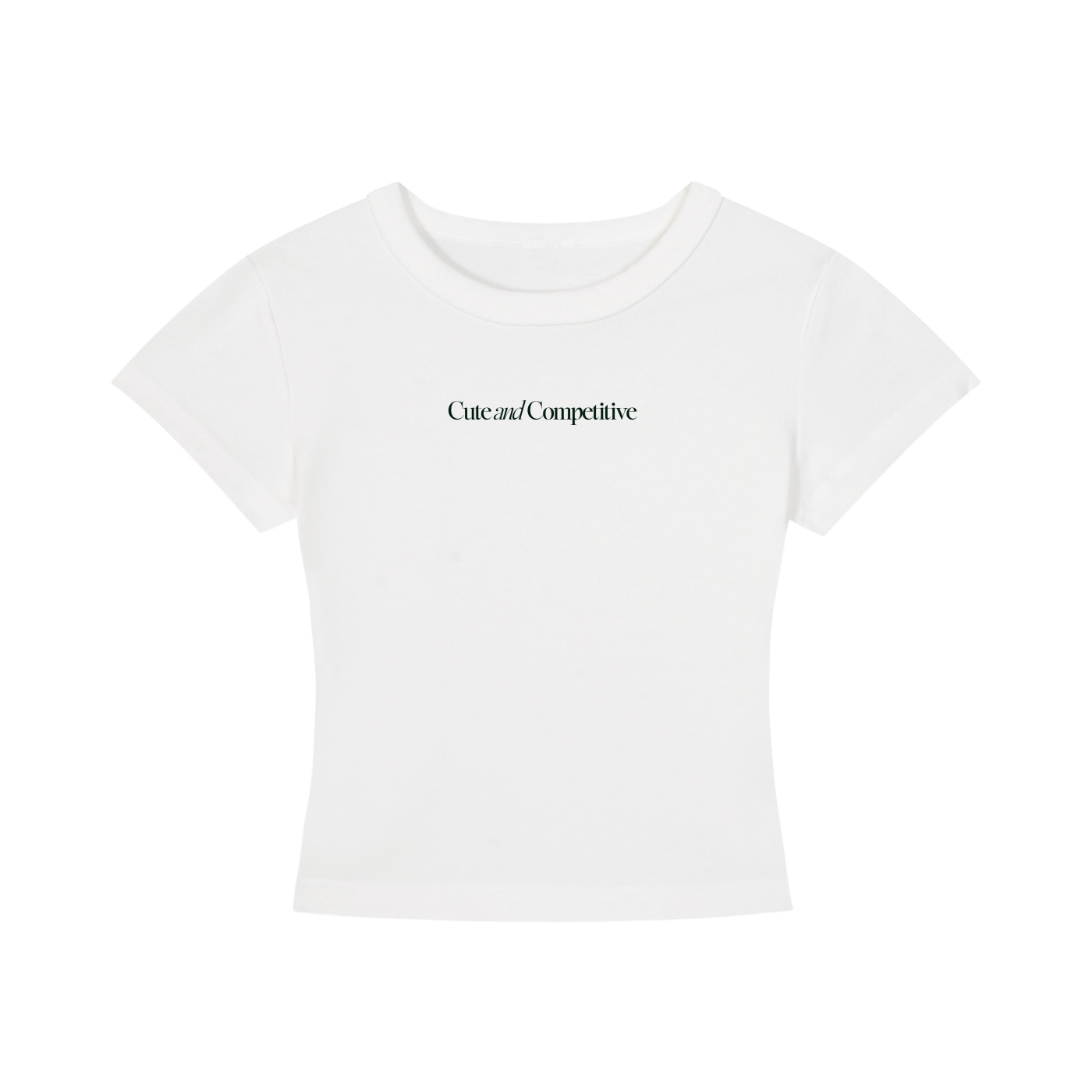 Cute and Competitive Cropped T-Shirt - White
