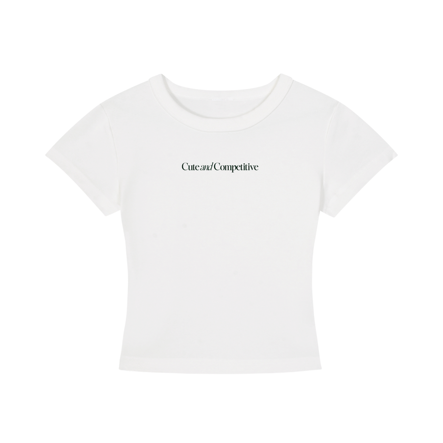 Cute and Competitive Cropped T-Shirt - White