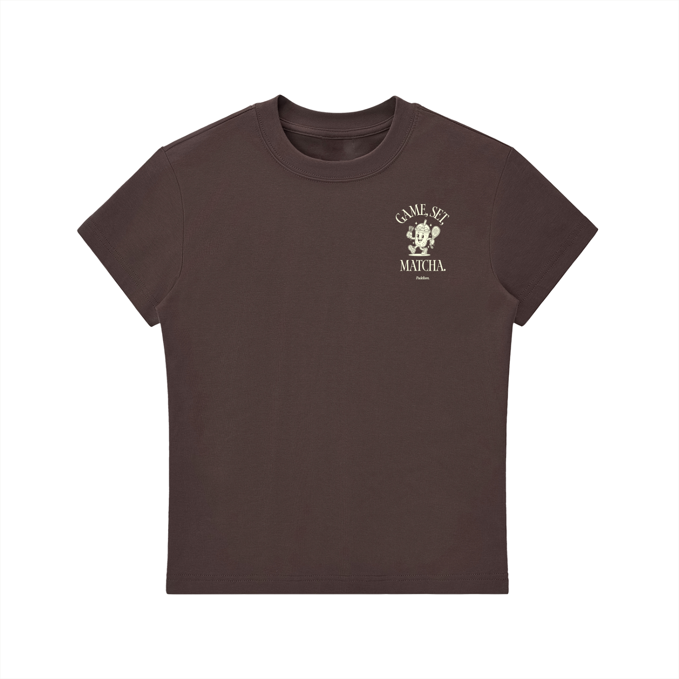 Game, Set, Matcha Crewneck T-Shirt - Brown