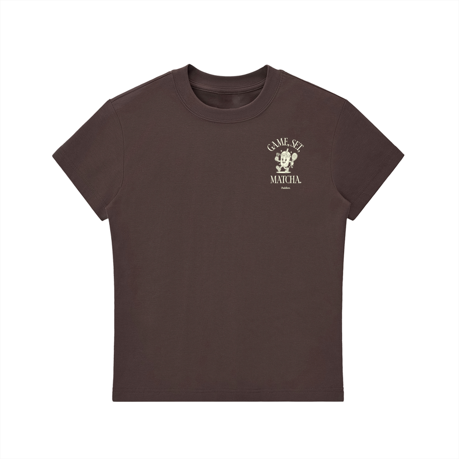 Game, Set, Matcha Crewneck T-Shirt - Brown