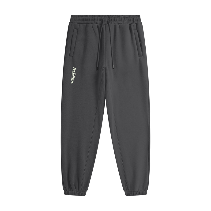 Padelism Heavyweight Fleece Joggers in Dark Gray — 100% cotton padel joggers designed in London