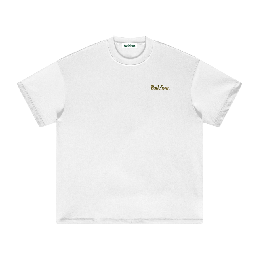 Swing Sign  - Heavyweight T-Shirt in White — 100% cotton padel t-shirt designed in London