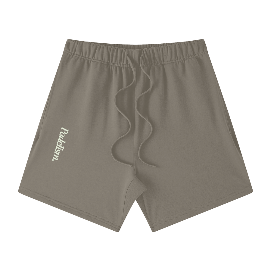 Dual Side - Off-Court Shorts in Gray Camel — padel shorts designed in London