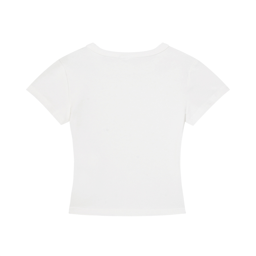Cute and Competitive Cropped T-Shirt - White
