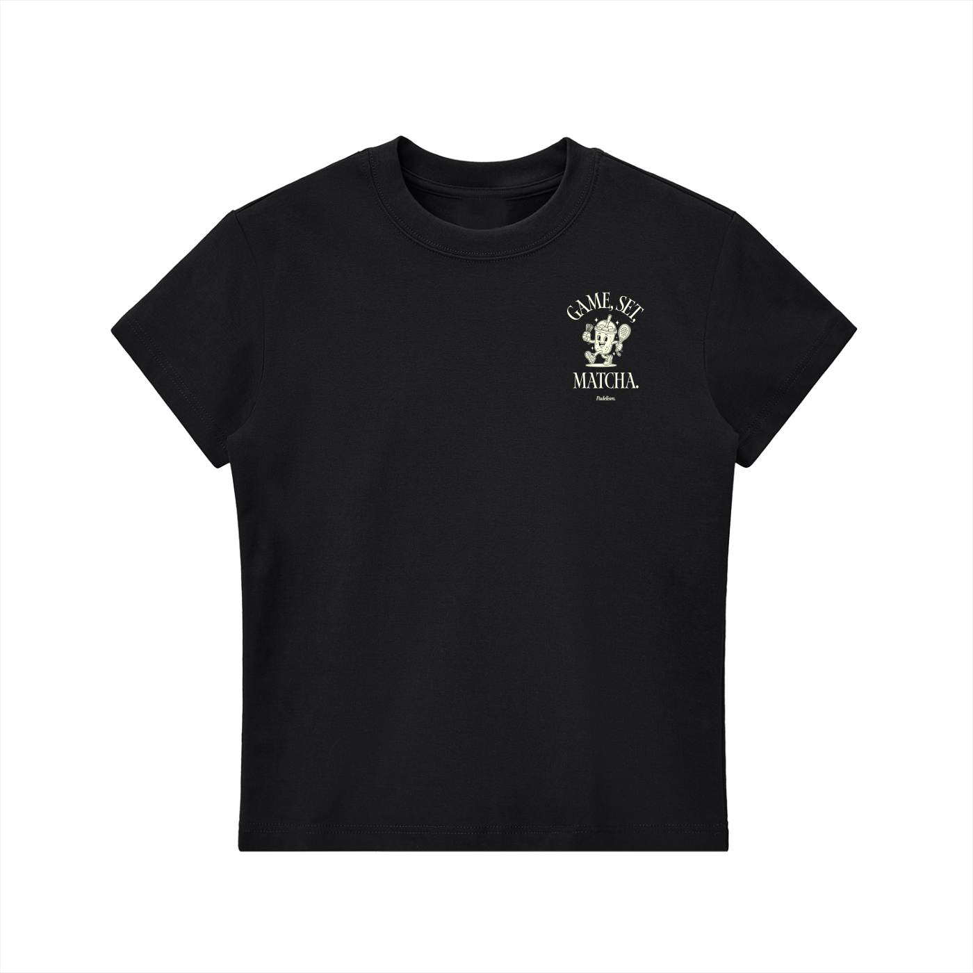Game, Set, Matcha Crewneck T-Shirt - Black