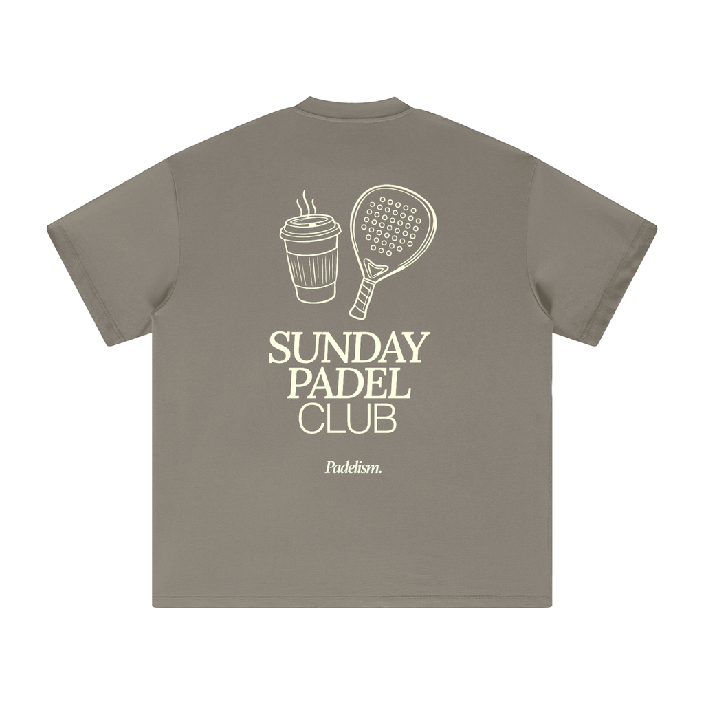 Sunday Padel Club - Heavyweight T-Shirt in Gray Camel, flat lay
