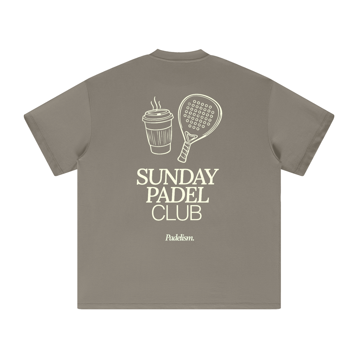 Sunday Padel Club - Heavyweight T-Shirt in Gray Camel, flat lay