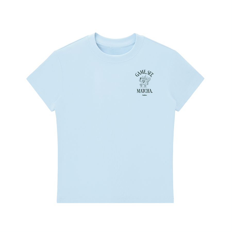 Game, Set, Matcha Crewneck T-Shirt - Blue