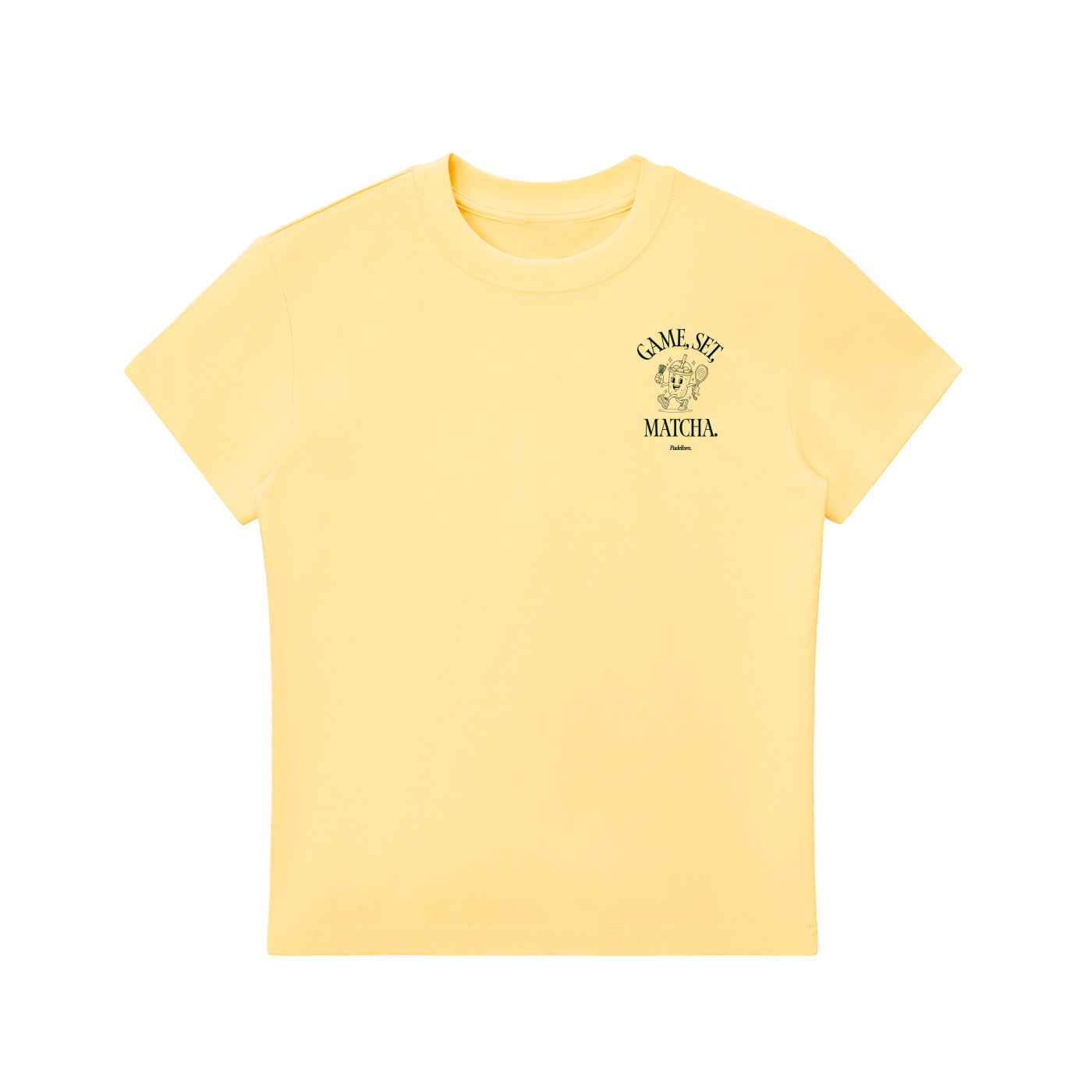 Game, Set, Matcha Crewneck T-Shirt - Yellow