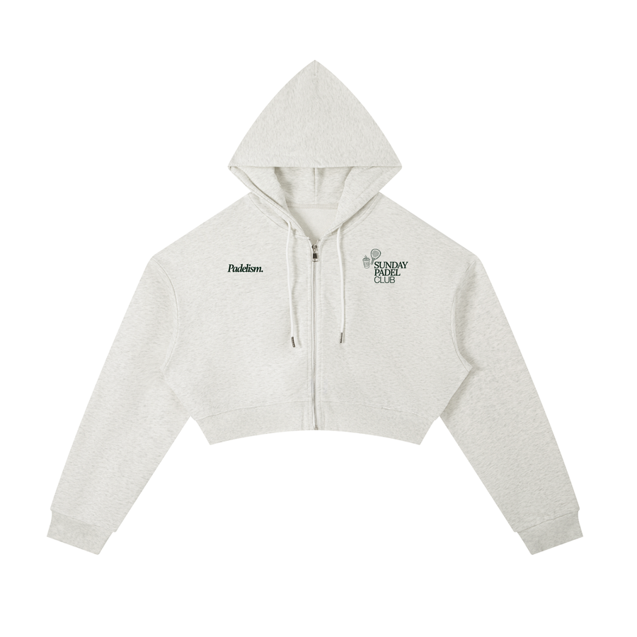 Sunday Padel Club Cropped Hoodie - Oat Gray