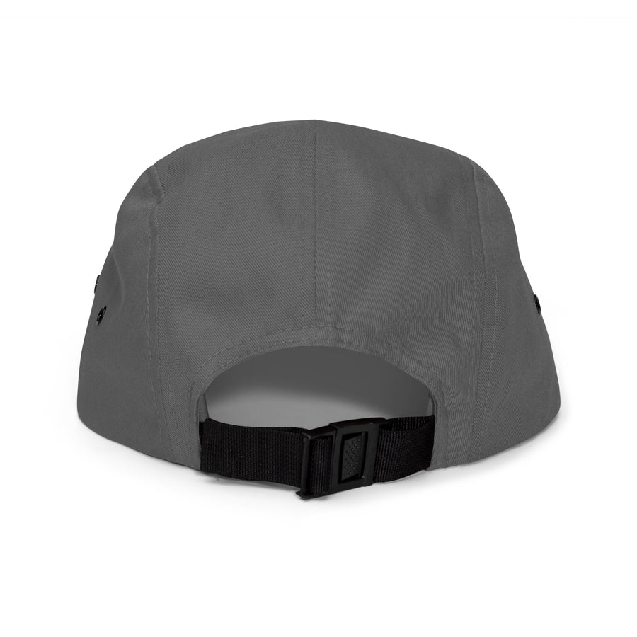 Padelism Five Panel Cap in Grey back view — padel cap with embroidered Padelism logo
